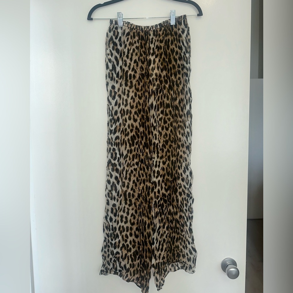 ZARA Leopard Print Sheer Pants